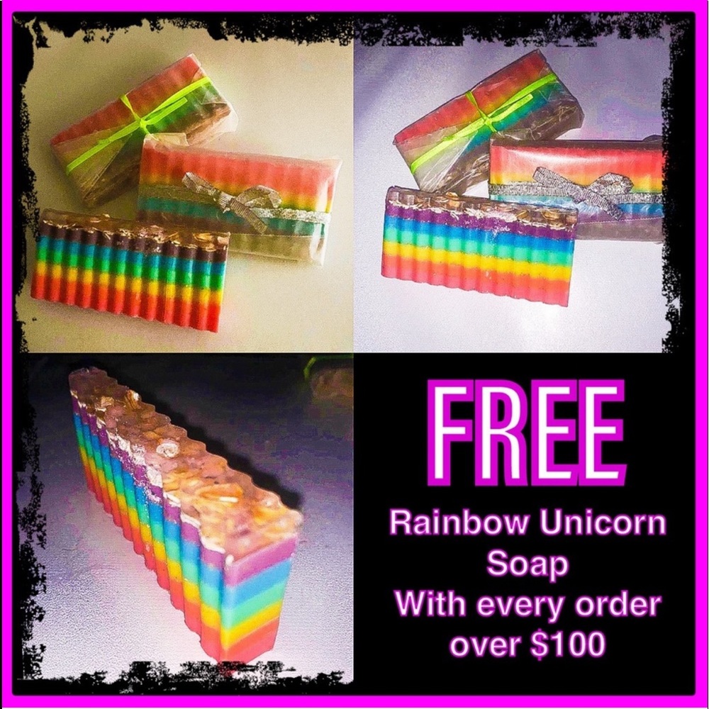 Handmade VBG Fruit Punch Rainbow Unicorn Organic Oatmeal Soap PRICE FIRM - Picture 4 of 9